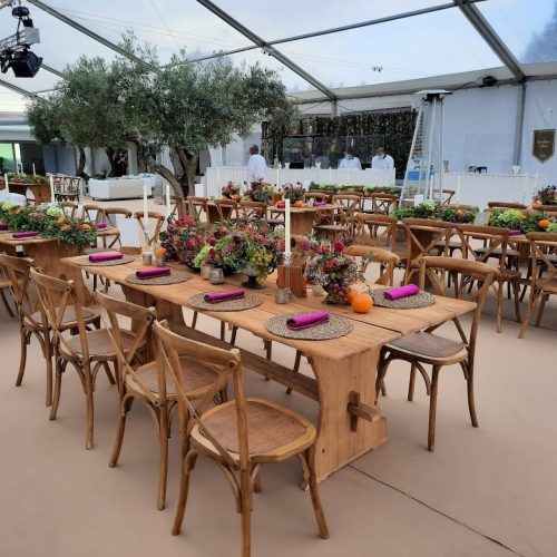 Mesa Rustica e Cadeira Cruz